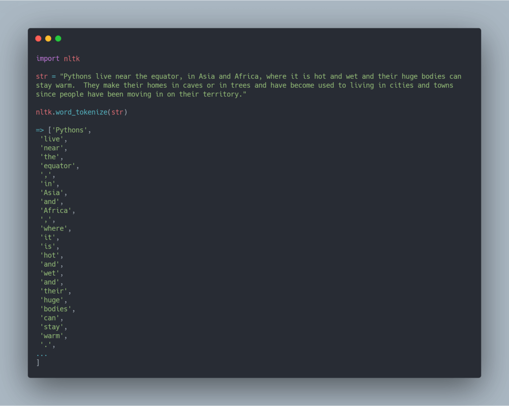 Tokenization with NLTK Tokenization with NLTK