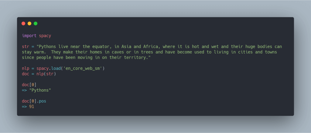 Parts of Speech tagging with spacy Parts of Speech tagging with spacy