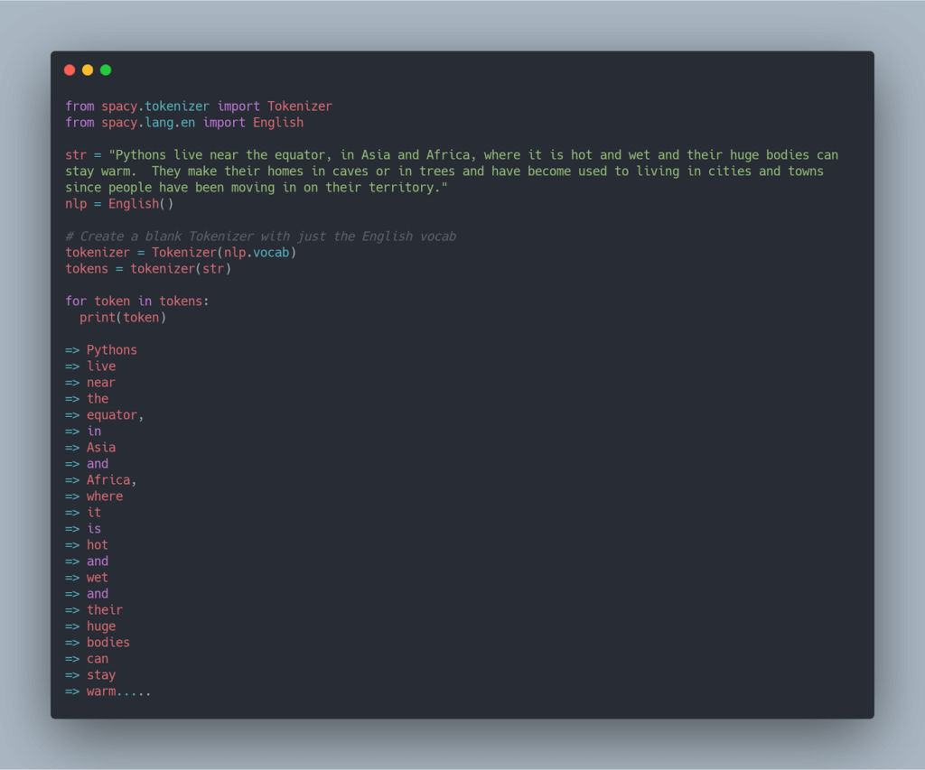 tokenization with spaCy Tokenization with spaCy