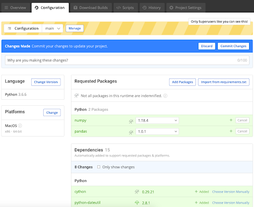 Add Packages to Runtime