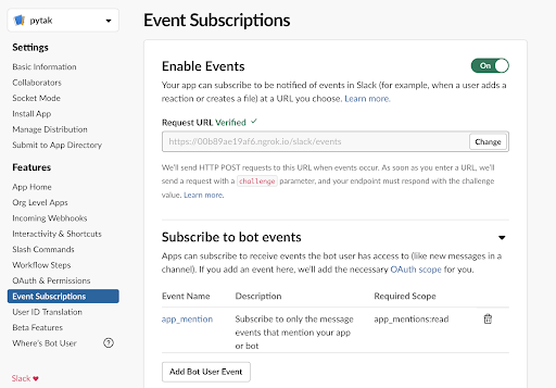 Slack Events - Python automation Slack Events - Python automation