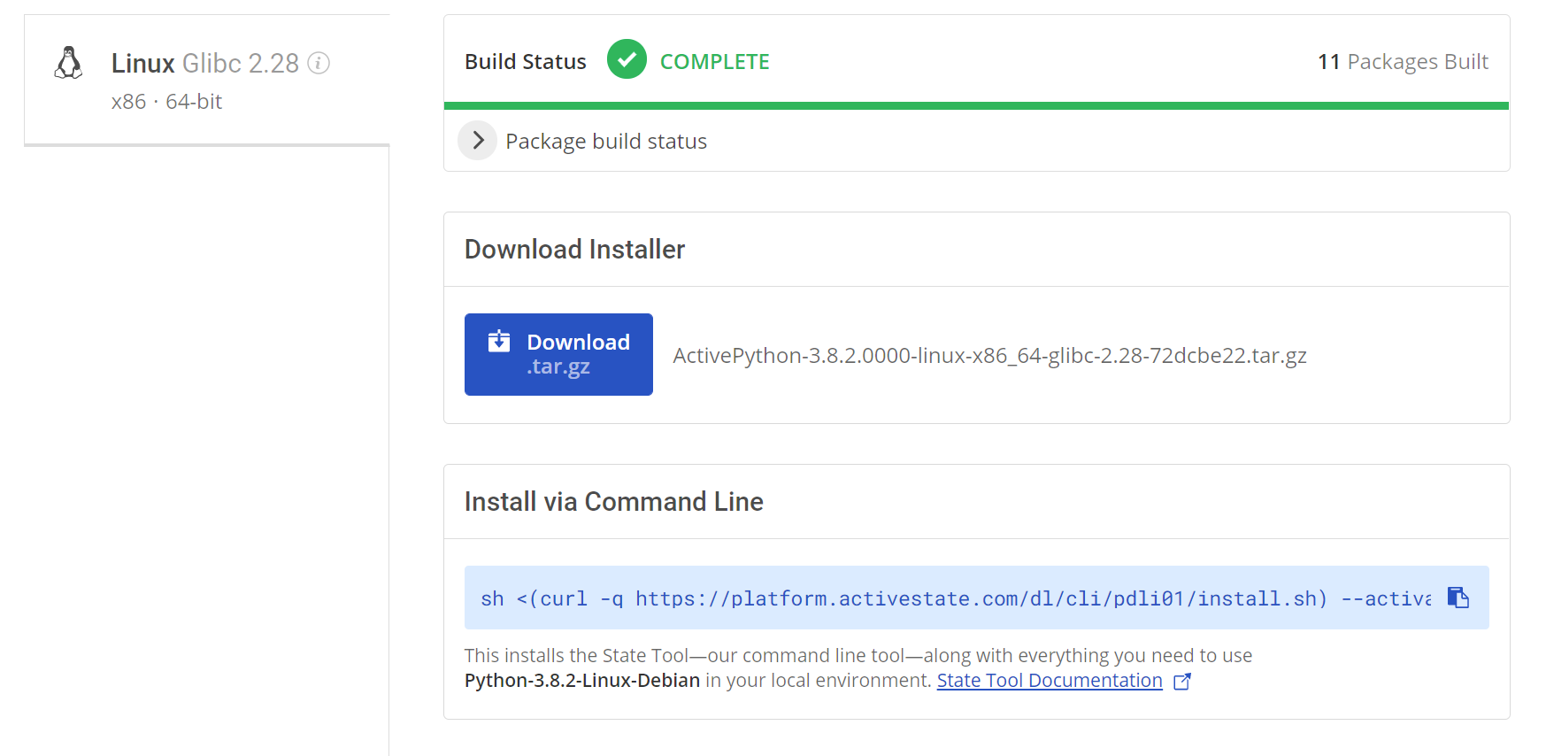 Linux Python Build Platform