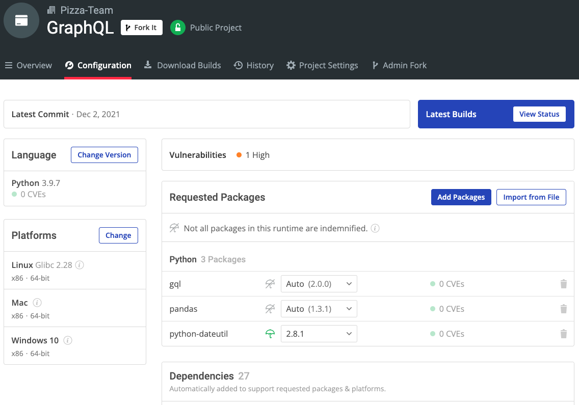 Python Environment for GraphQL