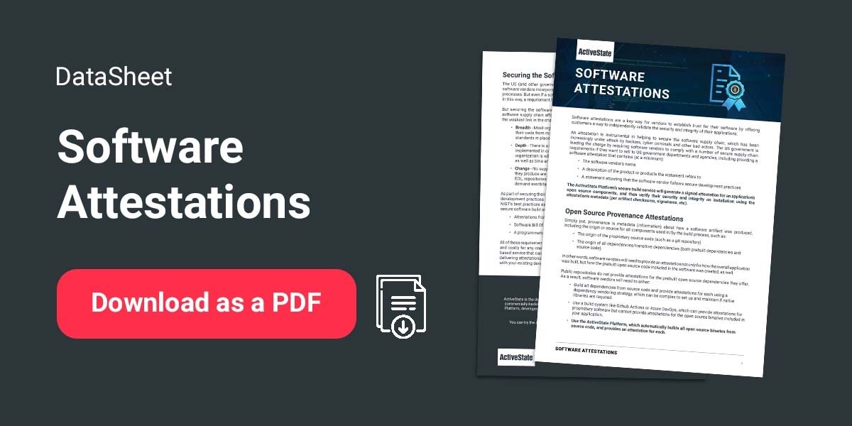 Data Sheet - ActiveState Software Attestations