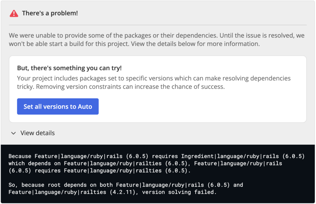 Dependency Solver Error